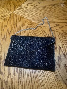 Elegant Black Glitter Envelope Clutch/shoulder bag